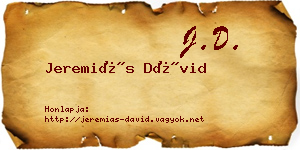 Jeremiás Dávid névjegykártya