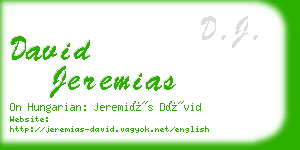 david jeremias business card
